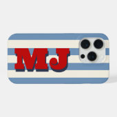 個性的なボールドモノグラム アメリカーナストライプ iPhoneケース (裏面横)