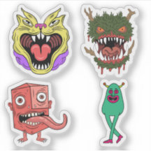 個性的なレトロモンスターキャラクター