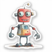 個性的なロボットのデザイン1 シール (正面)