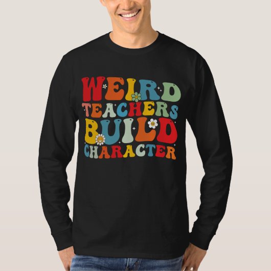 個性的な先生 キャラクターを築くグルービーな先生  Tシャツ (正面)