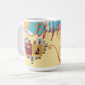 個性的な女性らしいフォトコラージュ コーヒーマグカップ (正面左)