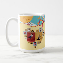 個性的な女性らしいフォトコラージュ コーヒーマグカップ
