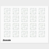 個性的な手描きのグリーン+ウィズミカルな結婚式 スクエアシール (シート)