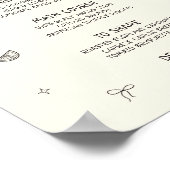 個性的な手描きのワインレッドメニュー ポスター (角)