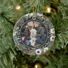 個性的な植物のクリスマスアーチフォト セラミックオーナメント