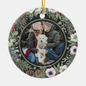 個性的な植物のクリスマスアーチフォト セラミックオーナメント (正面)