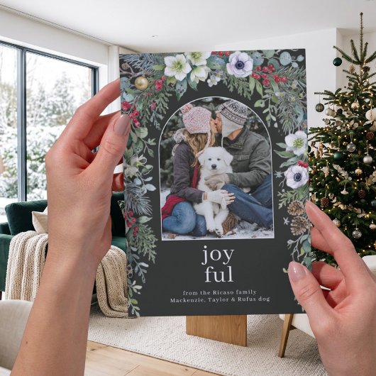 個性的な植物のクリスマスアーチ写真 シーズンカード