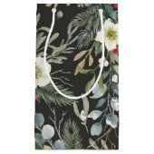 個性的な植物のクリスマスデザイン スモールペーパーバッグ (正面)
