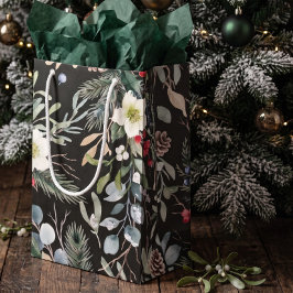 個性的な植物のクリスマスデザイン スモールペーパーバッグ