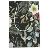 個性的な植物のクリスマスデザイン ミディアムペーパーバッグ (正面)