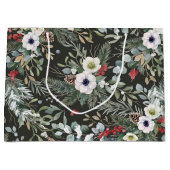個性的な植物のクリスマスデザイン ラージペーパーバッグ (正面)