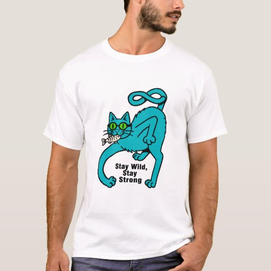 個性的な猫のイラスト Tシャツ (正面)