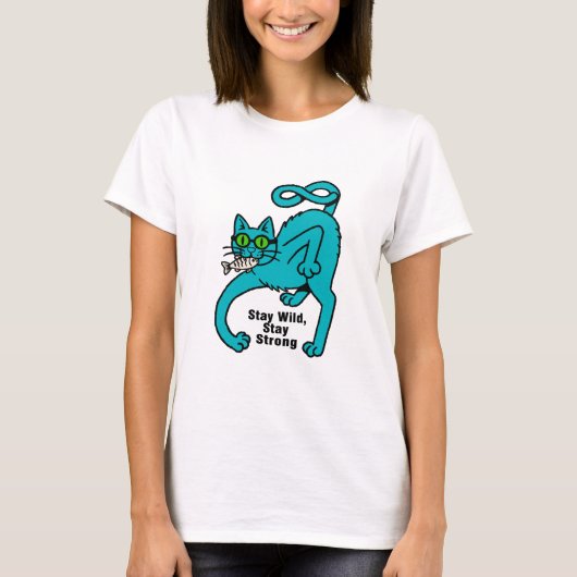 個性的な猫のイラスト Tシャツ (正面)