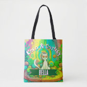 個性的な猫のトートバッグ Psychedelic Meow & Destroy トートバッグ (正面)