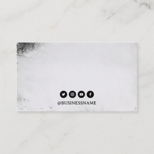 個性的な白黒のタトゥーアーティスト 名刺 (裏面)