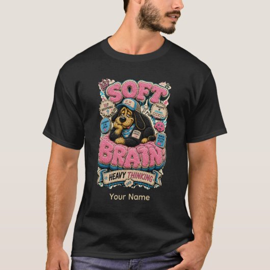 個性的な面白いソフトブレイン重い思考 Tシャツ (正面)