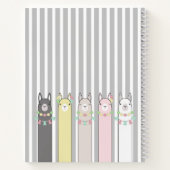 個性的な かわいい レトロ カラフルな ラマ 子供 ノートブック (裏面)