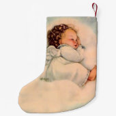 倍が天使によってが飛ぶパーソナライズなベビーは味方しました スモールクリスマスストッキング (裏面)