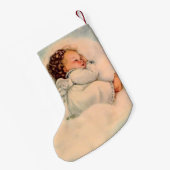 倍が天使によってが飛ぶパーソナライズなベビーは味方しました スモールクリスマスストッキング (裏面 (吊り時))
