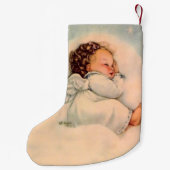 倍が天使によってが飛ぶパーソナライズなベビーは味方しました スモールクリスマスストッキング (裏面)