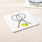 倍のテニスのスポーツのテーマ スクエアペーパーコースター (アングル)