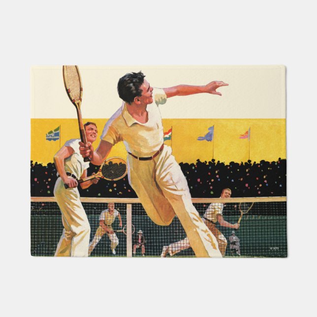 倍のテニスのマッチ ドアマット (正面)