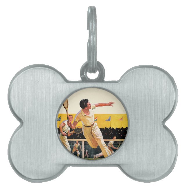 倍のテニスのマッチ ペットネームタグ (正面)