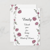 倍はサンキューカードメイド・オブ・オーナー（花嫁付き添い人）のための味方しました サンキューカード (正面/裏面)