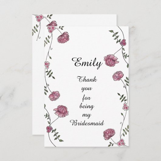 倍はサンキューカード新婦付添人のための味方しました サンキューカード (正面/裏面)