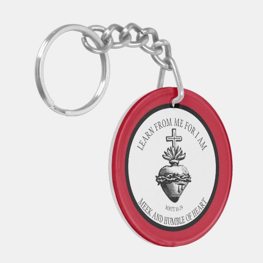 倍はハートのイエス・キリストの神聖なカトリック教徒味方しました キーホルダー (正面左)