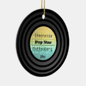 倍はレトロのビニールの金ゴールドのディスコライト記念品味方しました セラミックオーナメント (右)