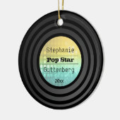 倍はレトロのビニールの金ゴールドのディスコライト記念品味方しました セラミックオーナメント (左)