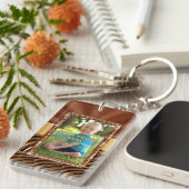 倍は写真Keychainあなたの2つの写真のための味方しました キーホルダー (正面右)