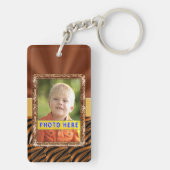 倍は写真Keychainあなたの2つの写真のための味方しました キーホルダー (裏面)