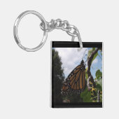 (倍は味方しました) Keychainの（昆虫）オオカバマダラ、モナークのスタイル#2-2bを平方し キーホルダー (正面左)