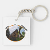 (倍は味方しました) Keychainの（昆虫）オオカバマダラ、モナークのスタイル#2-2bを平方し キーホルダー (裏面)