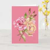 倍は挨拶状-ピンク-上がりました-中消して下さい カード (黄色い花)