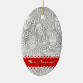 倍は楕円形の写真のオーナメントクリスマスのための味方しました セラミックオーナメント (右)