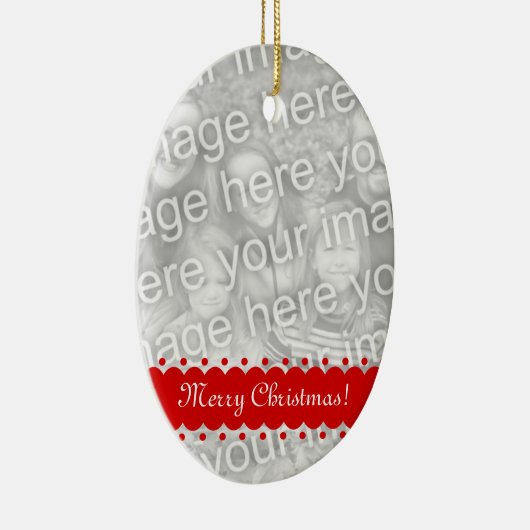 倍は楕円形の写真のオーナメントクリスマスのための味方しました セラミックオーナメント (右)