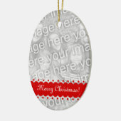 倍は楕円形の写真のオーナメントクリスマスのための味方しました セラミックオーナメント (左)