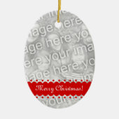 倍は楕円形の写真のオーナメントクリスマスのための味方しました セラミックオーナメント (正面)