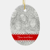 倍は楕円形の写真のオーナメントクリスマスのための味方しました セラミックオーナメント (裏面)