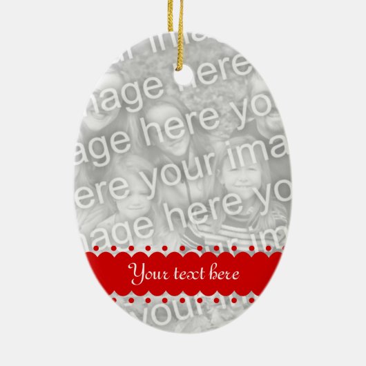 倍は楕円形の写真のオーナメントクリスマスのための味方しました セラミックオーナメント (裏面)