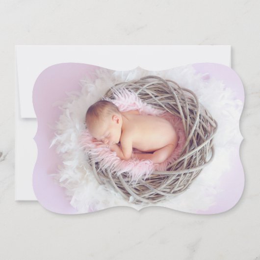 倍は発表女の子のための写真の誕生の味方しました 案内状 (裏面)