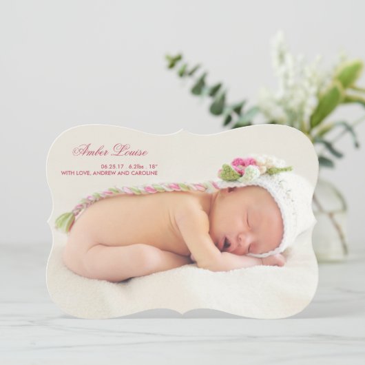 倍は発表女の子のための写真の誕生の味方しました 案内状 (スタンド正面)