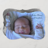 倍は発表男の子のための写真の誕生の味方しました 案内状 (正面/裏面)