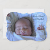 倍は発表男の子のための写真の誕生の味方しました 案内状 (正面)