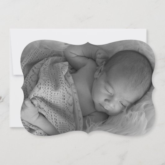 倍は発表男の子のための写真の誕生の味方しました 案内状 (裏面)