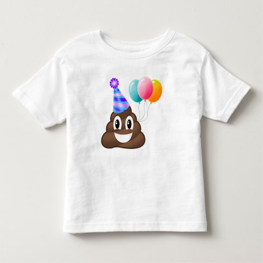 倍はTシャツEmojiの誕生日のウンチの味方しました トドラーTシャツ (正面)