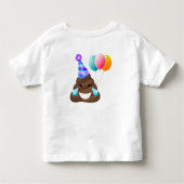 倍はTシャツEmojiの誕生日のウンチの味方しました トドラーTシャツ (裏面)